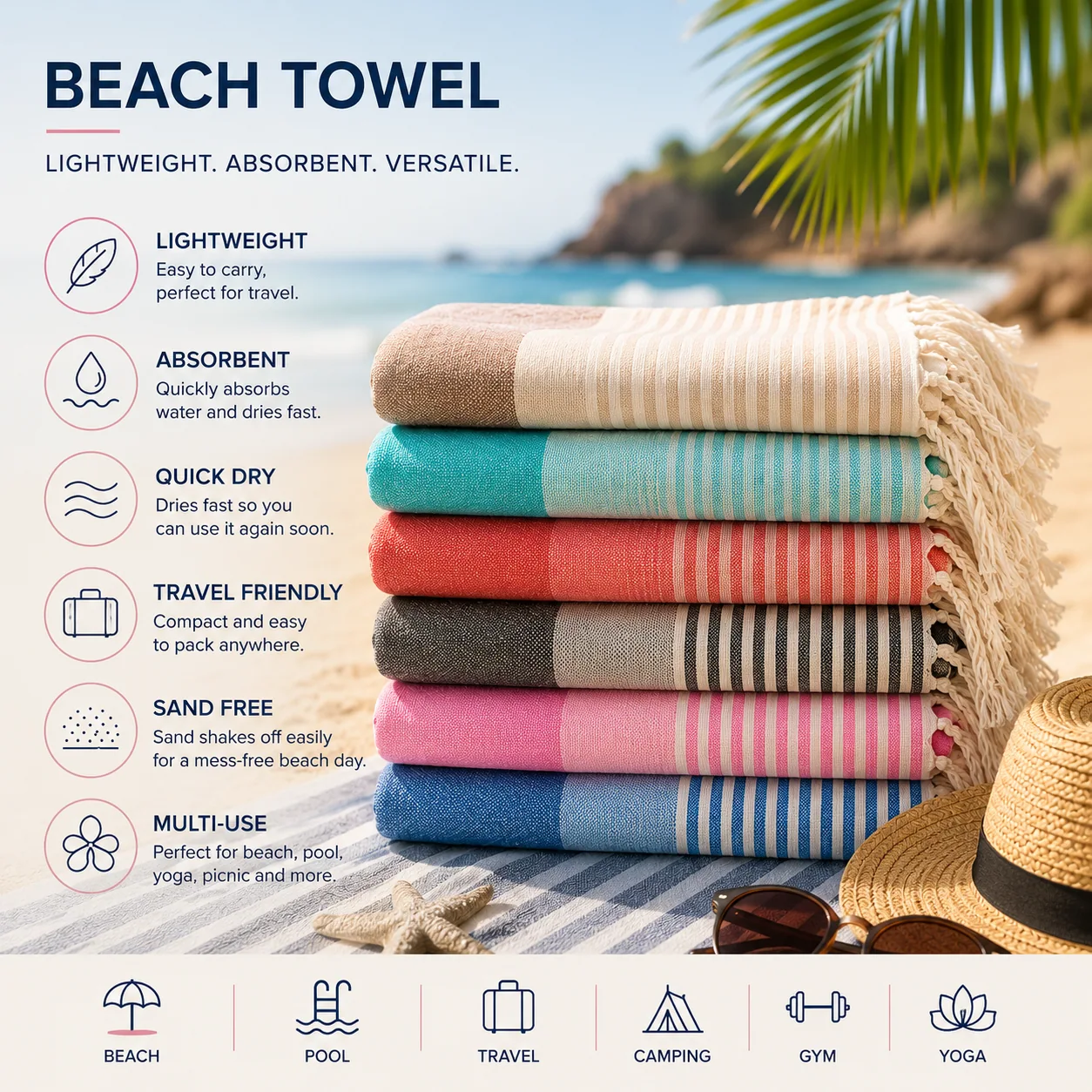 Turkish Beach Towels — 6 Pack image 2